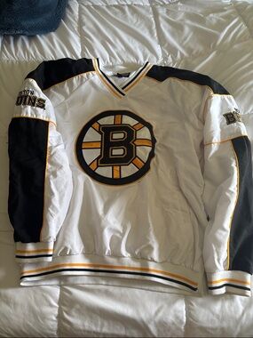 Boston Bruins White Hockey Pullover jacket